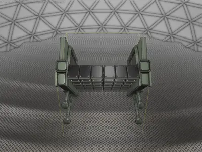 Sci-Fi Stairs - 21 - Green Version Low-poly 3D model