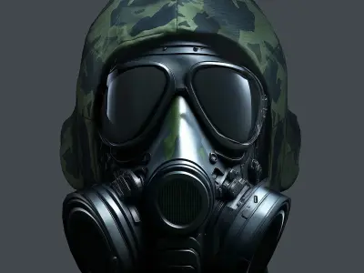 Helmet 3d model military combat Military Low-poly  Low-poly 3D model 2