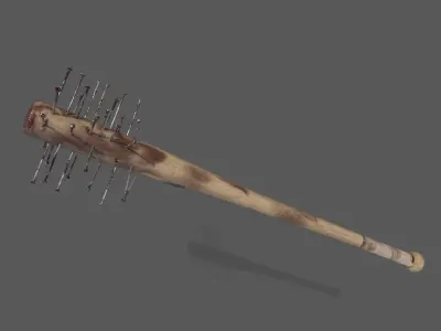 Melee Bloody Baseball Bat  Low-poly 3D model