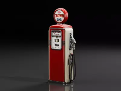 Game Ready Vintage Gas Pump Free low-poly 3D model