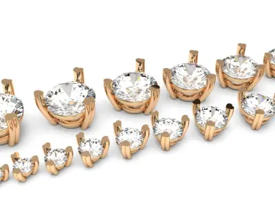 A package of solitaire ring heads engagement 3 prong printable 3D print model get