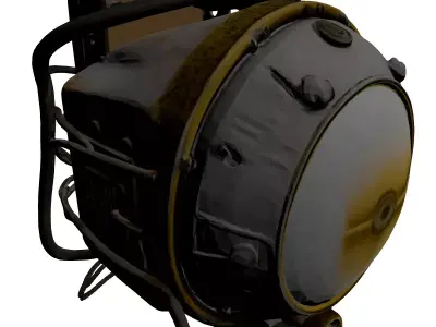 Industrial Steampunk Weathered Spotlight 3D model