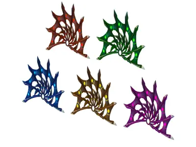 a Set of Fan Weapons Low-poly 3D model