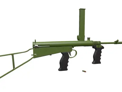 Owen Gun Low-poly PBR Low-poly 3D model