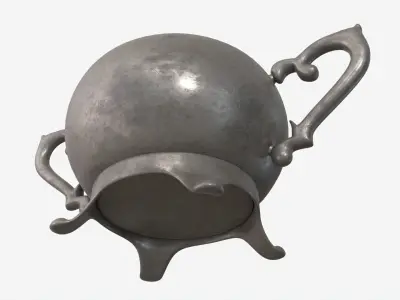 Old Metal Sugar Bowl 3D model