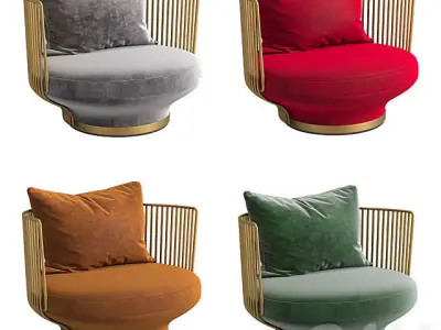 Wittmann PARADISE BIRD Fabric armchair 3D model
