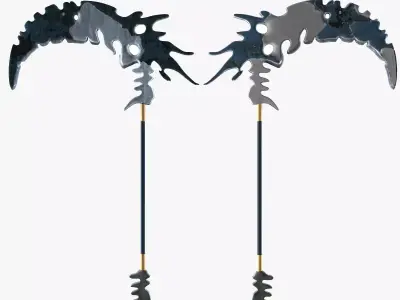 Scythe Low-poly 3D model 2