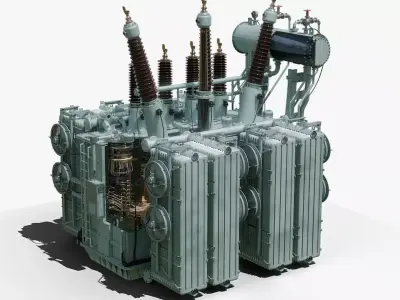 High Voltage Power Distribution Transformer Low-poly 3D model purchase