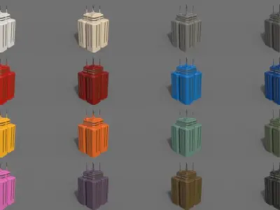 PBR Sci-Fi Building A37 Low-poly 3D model