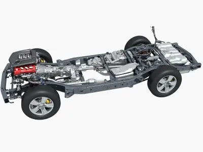 SUV Chassis with Engine 3D model