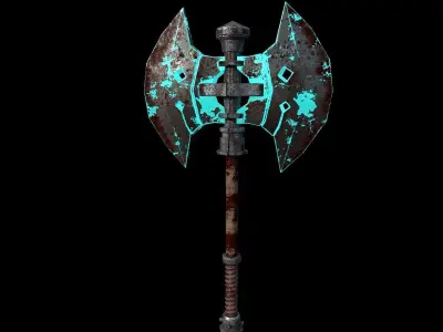 Mystery Fantasy Axe Low-poly 3D model
