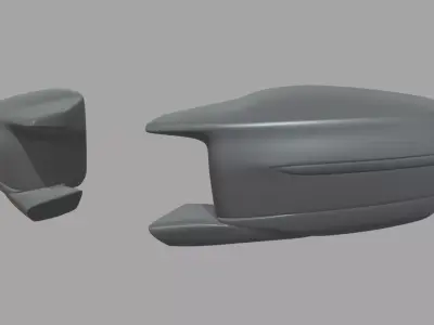 Car Mirror 019 Low-poly 3D model