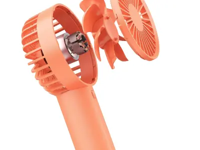 Fan model portable hand - orange Free 3D model