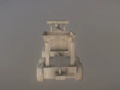 Low Poly Wooden Toy Train Low-poly 3D model