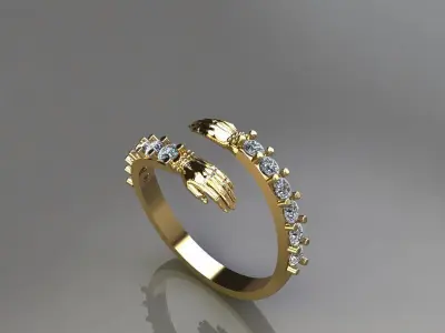Hugging Hands Ring 3D Printable Love and Care Jewelry 3D print model