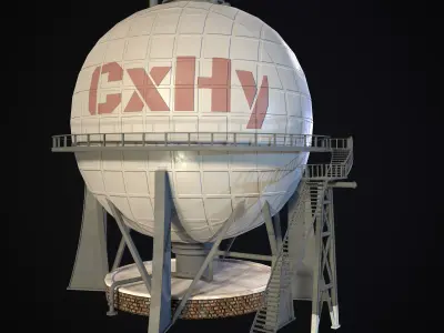 Chemical Tower Low-poly 3D model