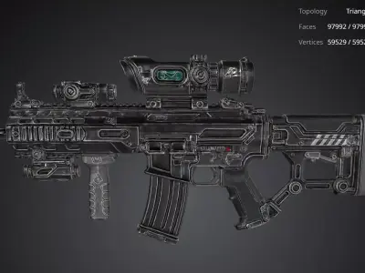 Futuristic Rifle Gun 3D model order