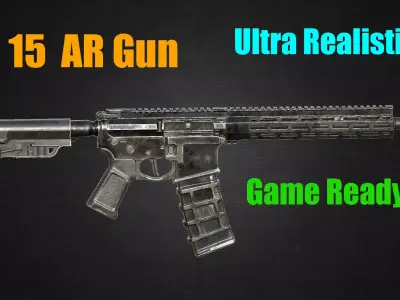 Hyper Realistic M4 - Ar15 4K Texture - Game ready Low-poly 3D model