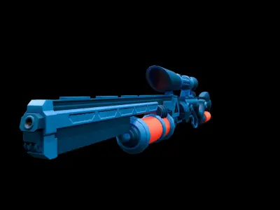 Future Sniper-Rifle Low-poly 3D model