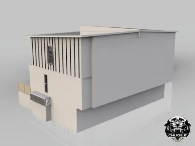 Modern Building Low-poly 3D model 4
