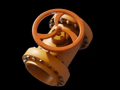 Industrial valve 3D model Low-poly 3D model purchase