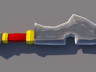 Low Poly Textured Sword 3D model