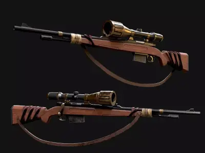 Vanguard person sniper rifle Low-poly 3D model