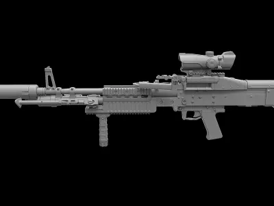 M60E4 air rifle 3D model