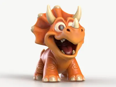 Triceratops Toy 1 3D model