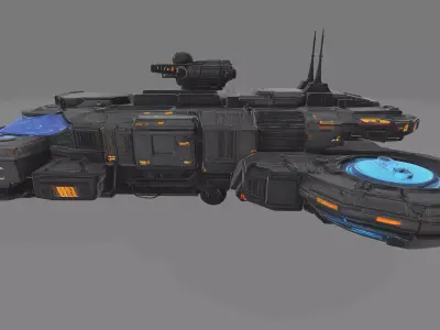 Sci-Fi Tactical Command Hovercraft High Poly 3D model