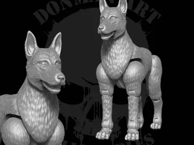 Rex Standard Dog Full Action figure STL Files 3D print model