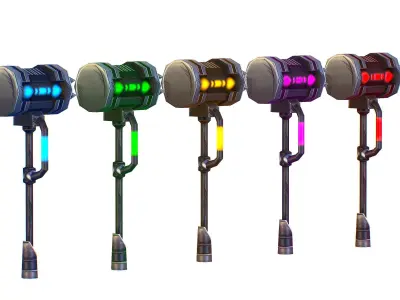a set of cutting weapons - Sledgehammer Low-poly 3D model