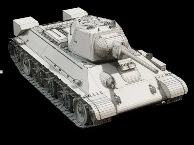 T-34-76 Model 1942 - Base Mesh 3D model
