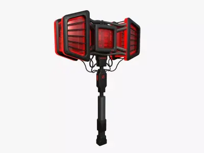 SciFi War Hammer A04 Black Red - Sci Fi Weapon Design Low-poly 3D model