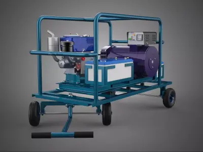 ALTERNATOR DYNAMO DIESEL ENGINE POWER GENERATOR SET GENSET MOTOR 3D model