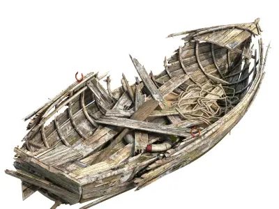 broken boat 3D model