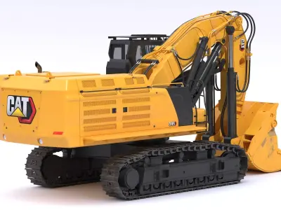 CAT Large Excavators 395 Front Shovel FS Tier 4  Stage V Dirty 3D model