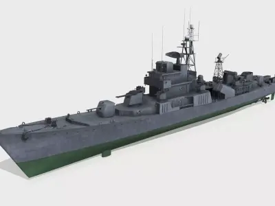 Najin-class frigate Low-poly 3D model