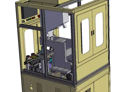 Pallet press with conveyor belt 3D model