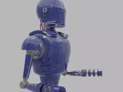 Abandoned Police Droid Free 3D model
