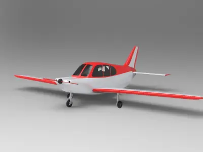 Classic Single-Engine Airplane - 3D Printable Model 3D model