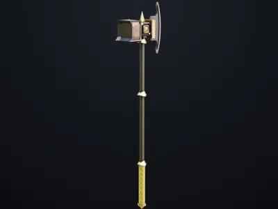Battle Hammer 07 All PBR Unity UE V-Ray Textures Included Low-poly 3D model