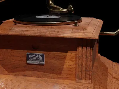 Victrola Vintage Phonograph Detailed 3D Model 3D model