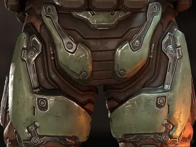 Doom Guy armour for the legs thighs 3D print model for cosplay 3D print model