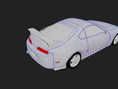 BEAT UP SPORT CAR Free low-poly 3D model