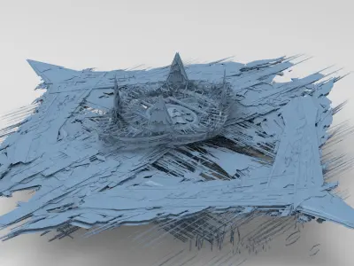 Cyberpunk magma oil rig 1  3D model