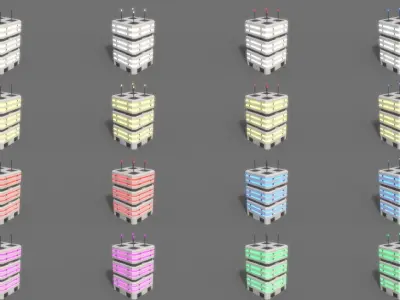 PBR Sci-Fi Building A40 Low-poly 3D model