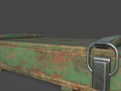 wooden army box  Low-poly 3D model