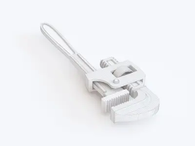 Pipe wrench 01 3D model