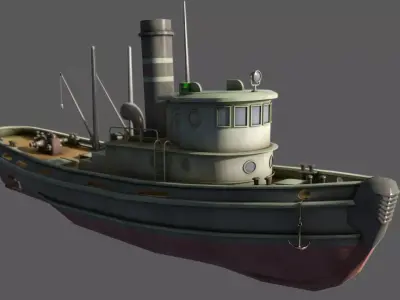 Fishing boats tanker ship model 3D model